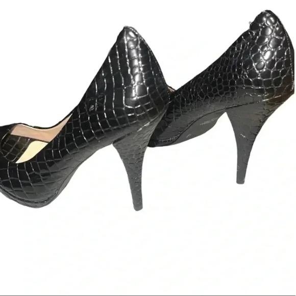 COLIN STUART PEEP TOE LEATHER PUMPS - Picture 8 of 11